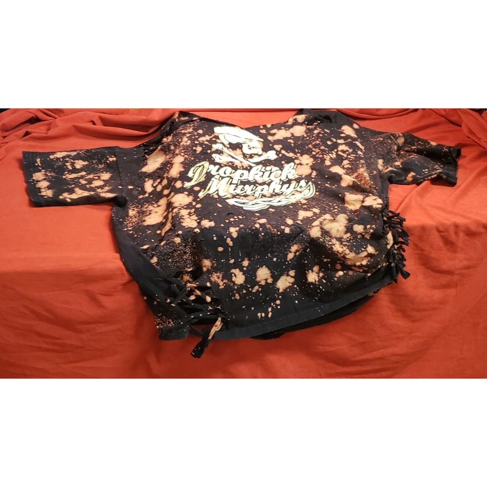 Vtg OOAK Dropkick Murphy's Ripped Bleached Shirt